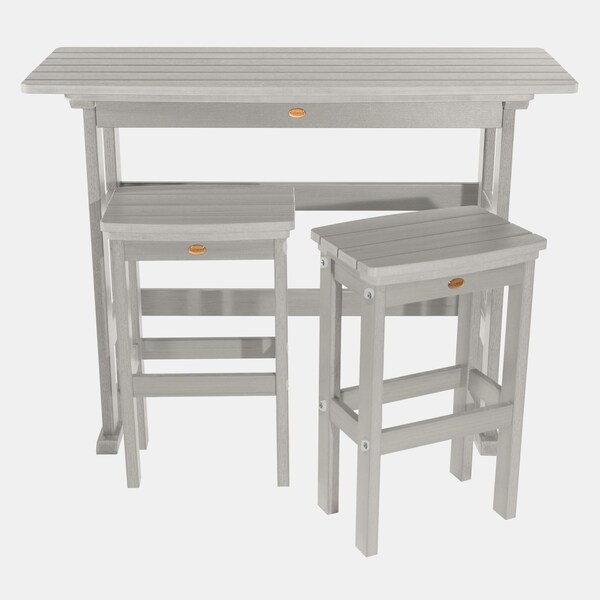 Highwood Usa Lehigh 3pc Bar Height Outdoor Patio Furniture Balcony Set AD-KITBALC2-HGR - main